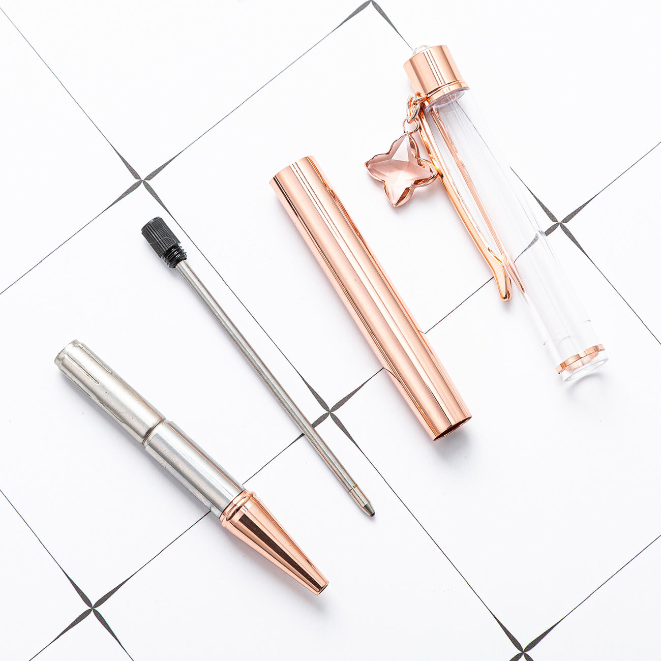 Wholesale DIY Empty Four-leaf Clover Metal Ballpoint Pen