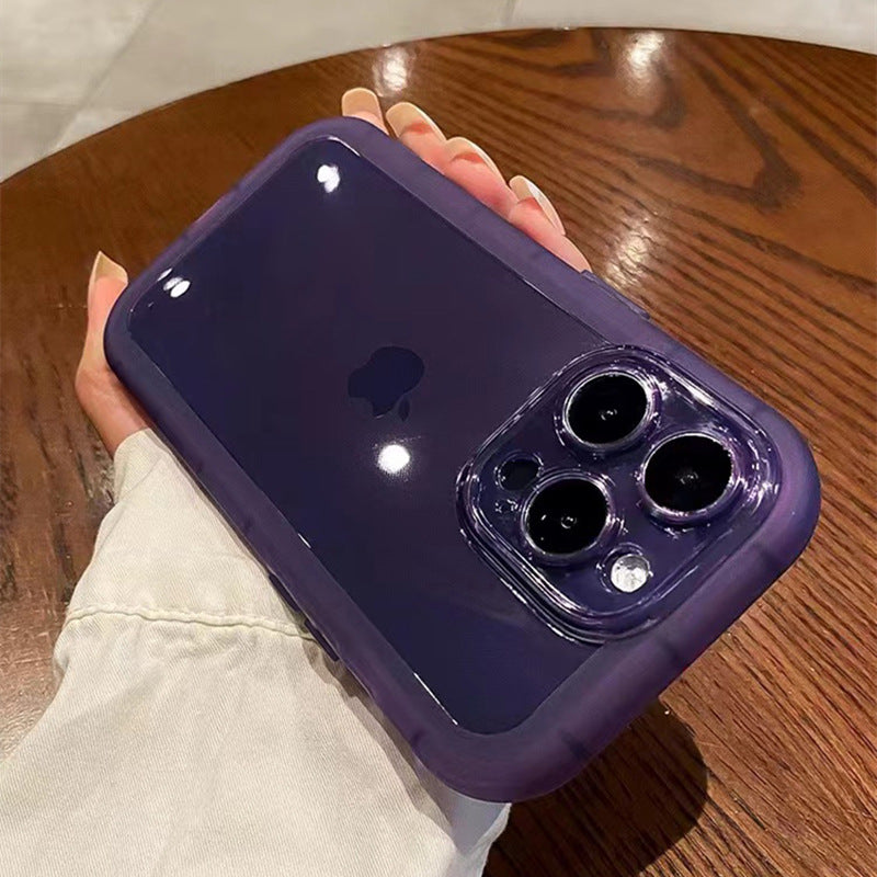 Venta al por mayor adecuado para Iphone 13 14 pro TPU caja de teléfono móvil transparente púrpura oscuro