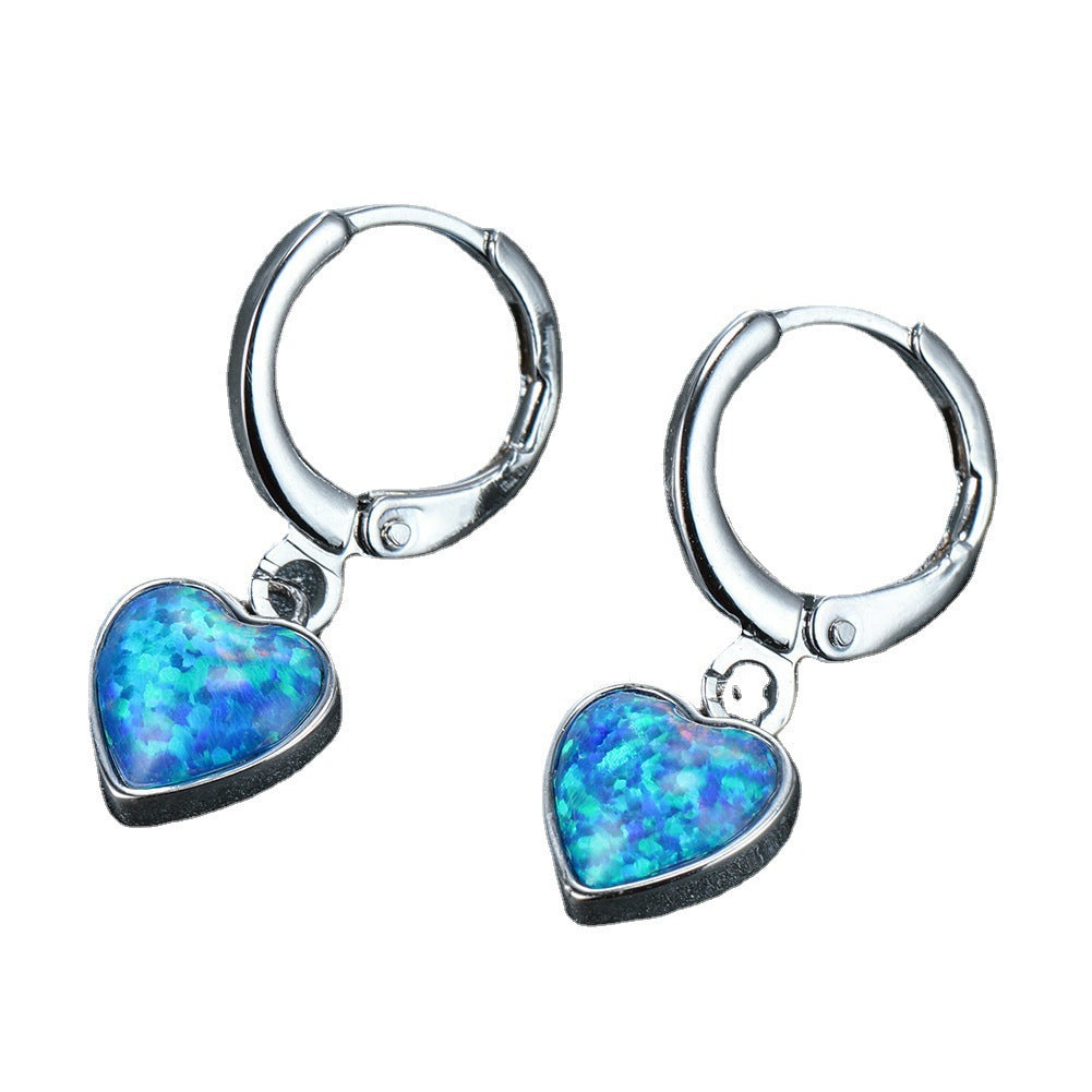 Wholesale Love Opal Alloy Earrings