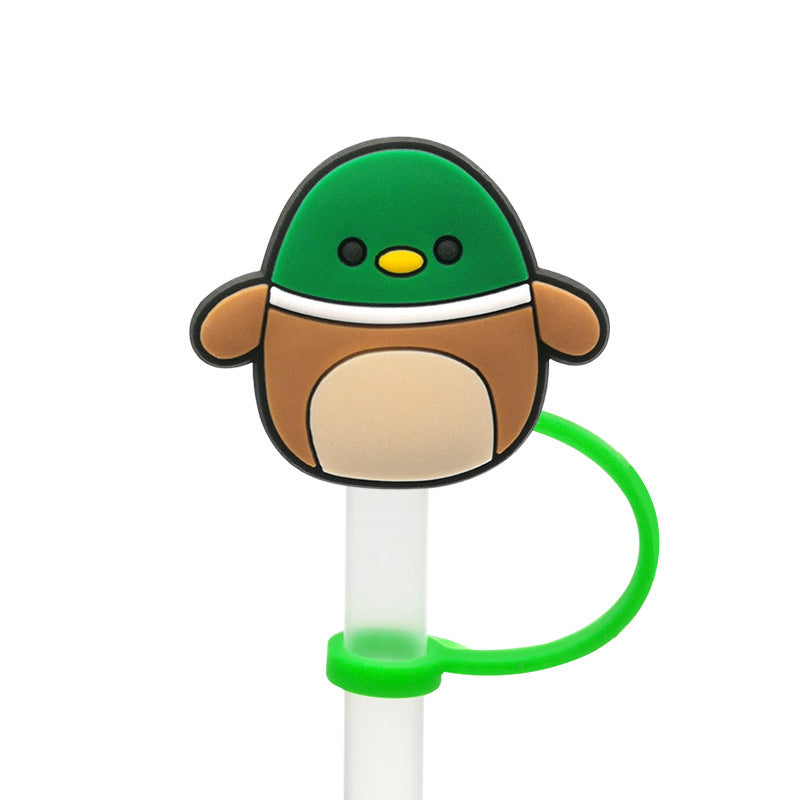 Wholesale 10pcs Cartoon Plush Straw Cap Silicone Dust Plug