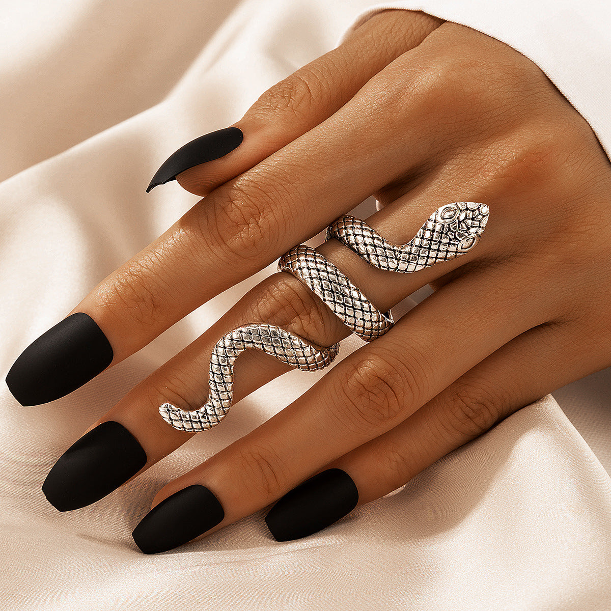 Wholesale Punk Snake Vintage Four-Piece Set Alloy Ring