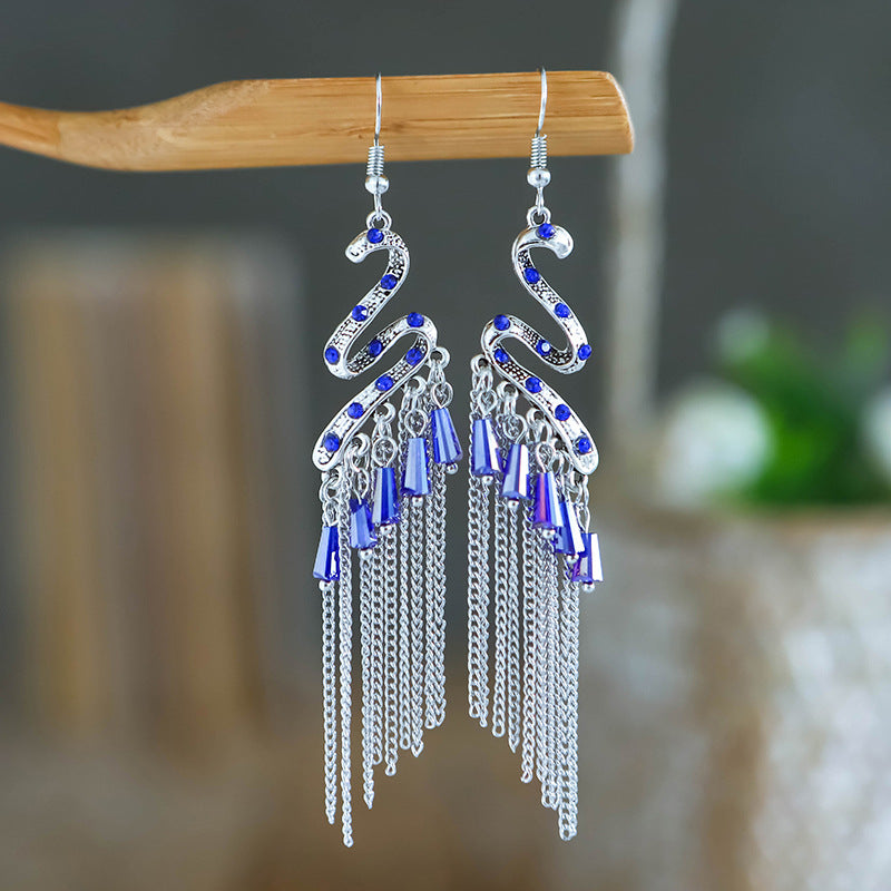 Wholesale Vintage Snake Long Alloy Earrings