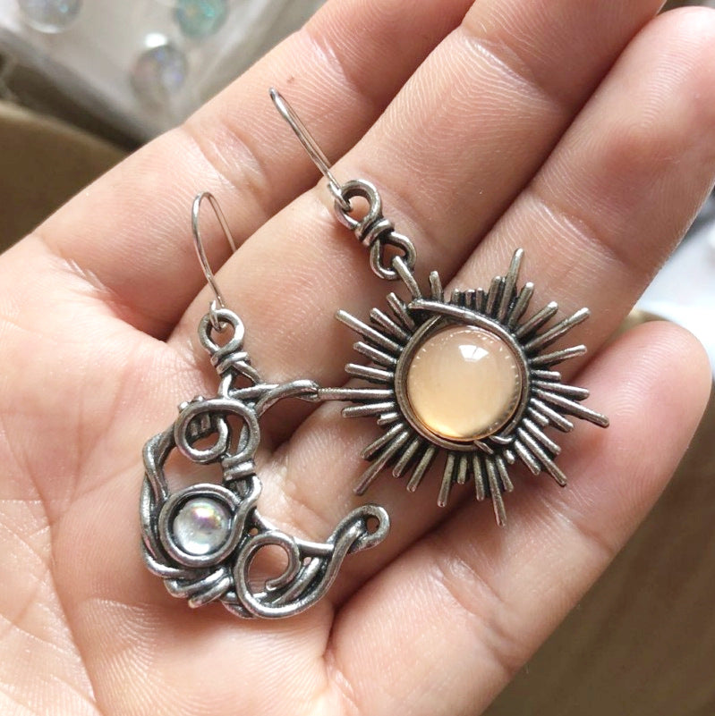 Wholesale Bohemian Wind Vintage Sun Moon Alloy Earrings