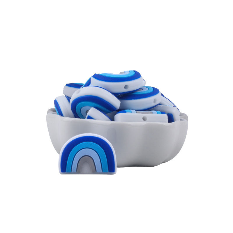 Wholesale 3PCS 2.5CM Rainbow Silicone Beads