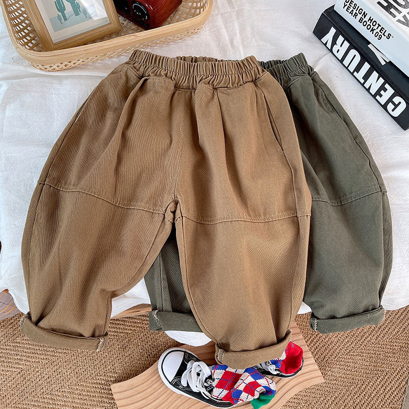 Wholesale Loose Solid Cotton Boys' Pants