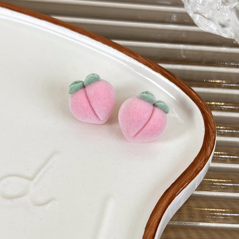 Wholesale Flocked Fruit Stud Earrings