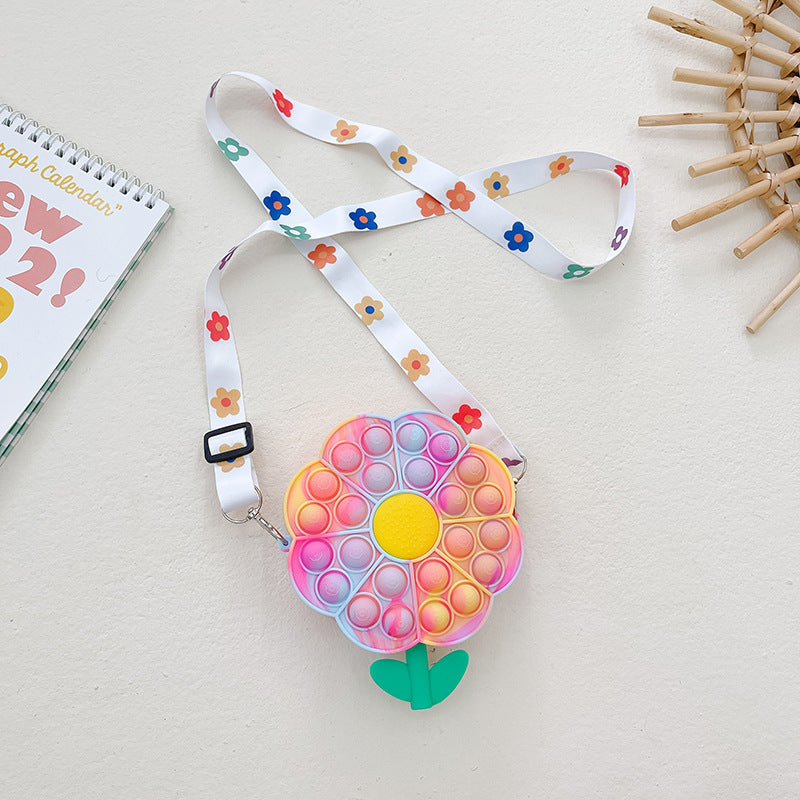 Wholesale Silicone Decompression Flowers Children Shoulder Bag