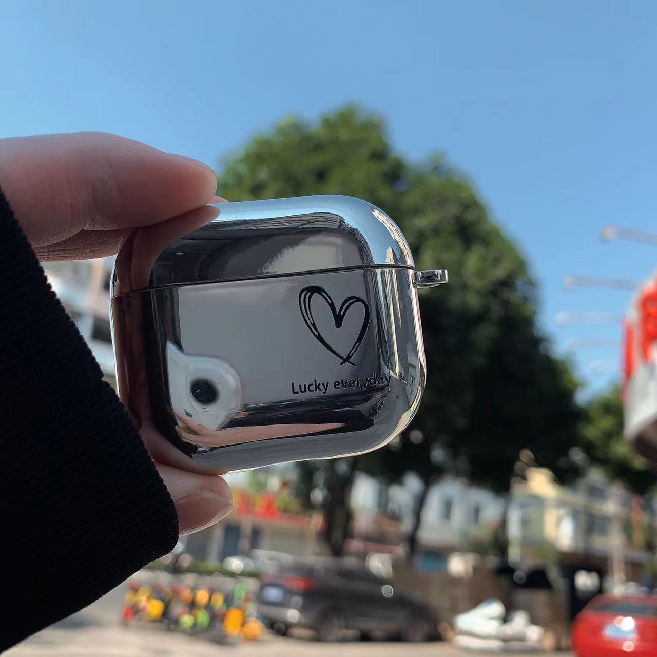 Wholesale Electroplating Line Heart TPU Earphone Case