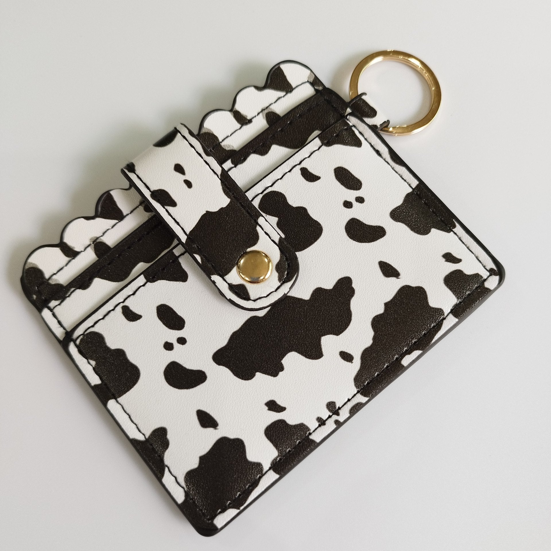 Wholesale PU New Cow Grain Leather Key Chain Card Bag