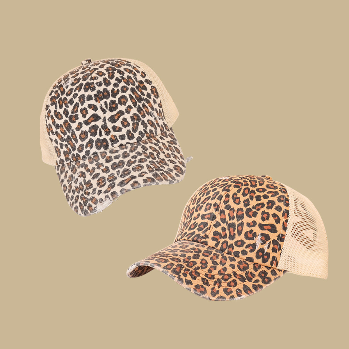 Gorra de leopardo transpirable de ala ancha de algodón al por mayor