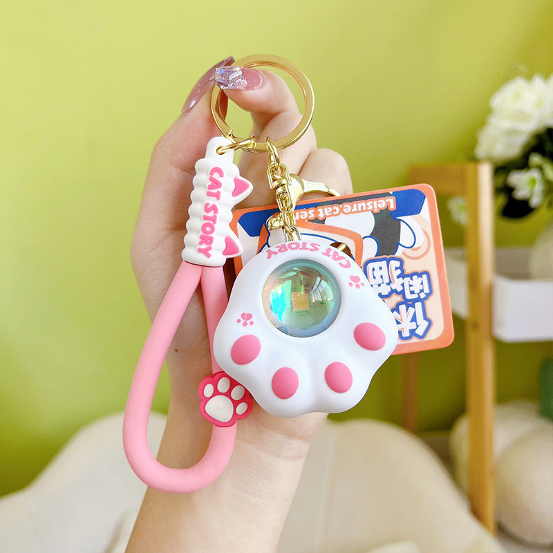 Wholesale Cat Claw Sunset Light PVC Creative Keychain