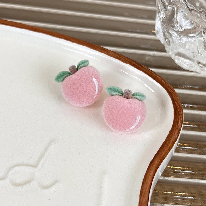 Wholesale Flocked Fruit Stud Earrings