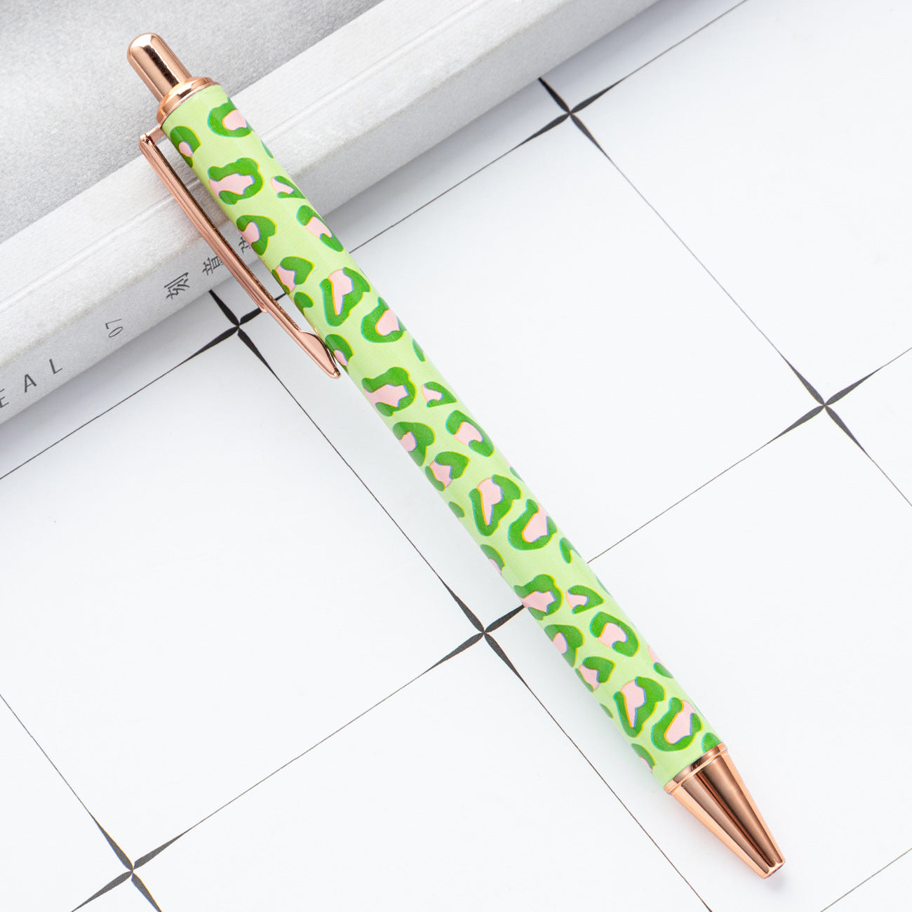Wholesale Leopard Pattern Pushing Metal Ballpoint Pen