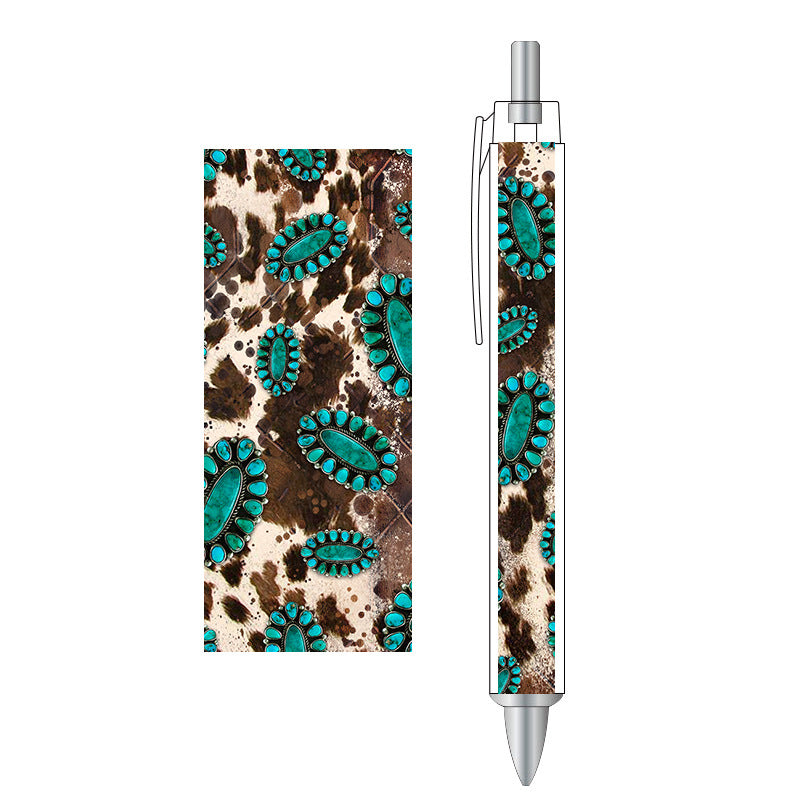Wholesale Western Style Sunflower Plastic Printed Ballpoint Pen 100PCS