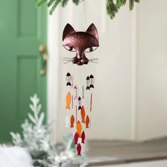 Wholesale Metal Cat Fish Wind Chime Pendant