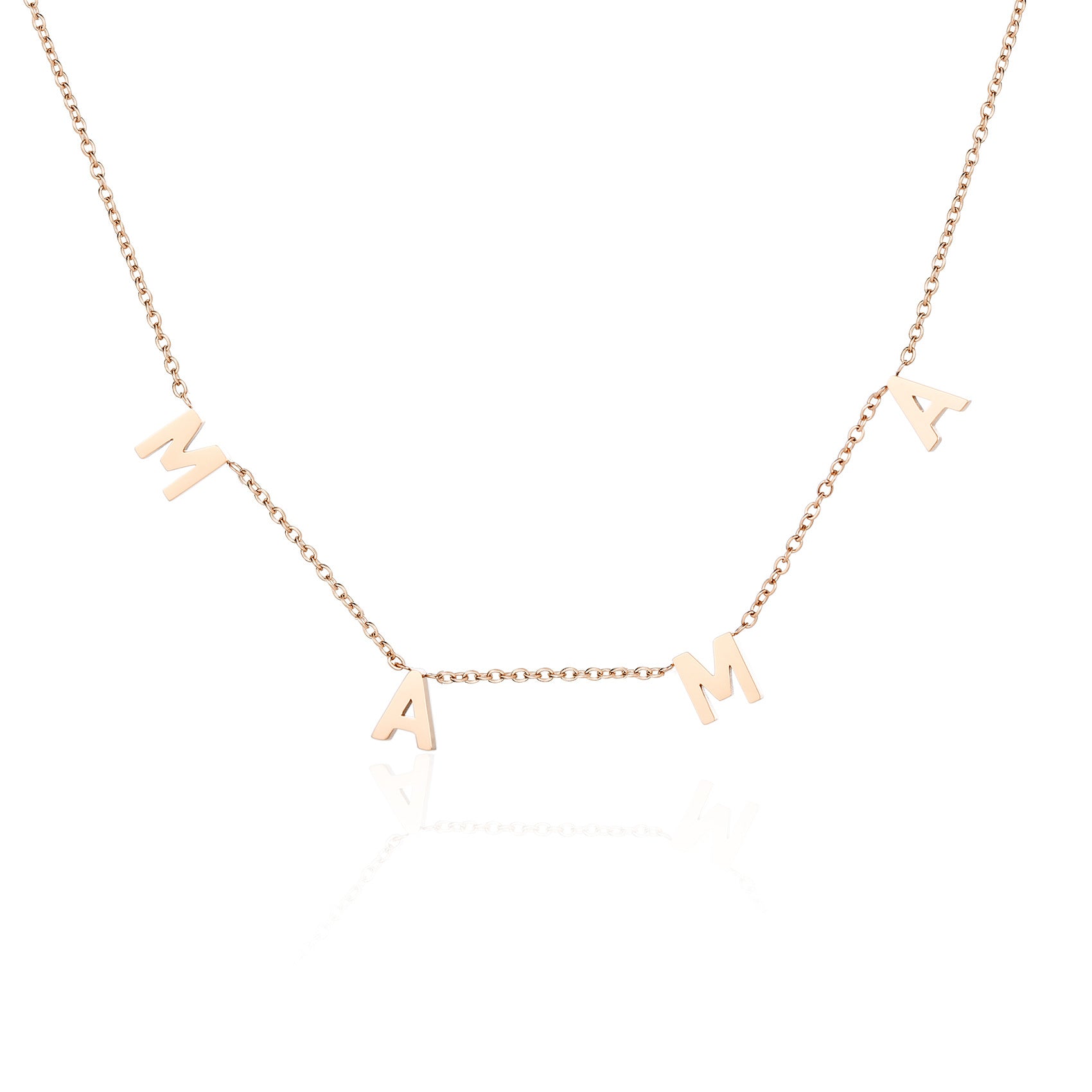 Venta al por mayor LOVE MAMA NANA regalo del día de la madre collar de acero de titanio