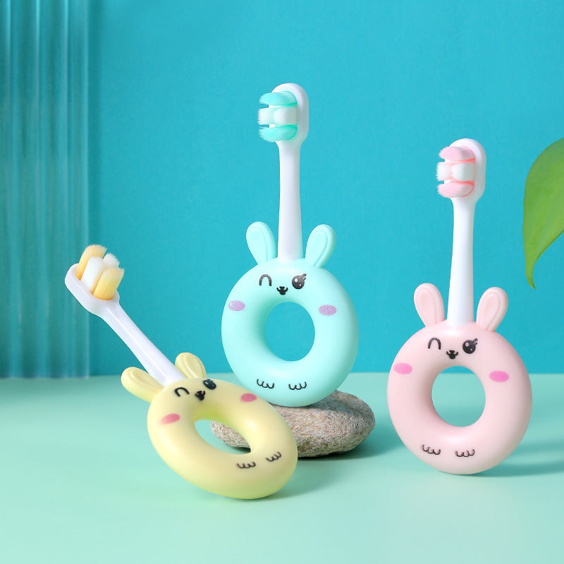 Wholesale Single Pack PP Cartoon Cute Rabbit Soft Fur Baby Toothbrush