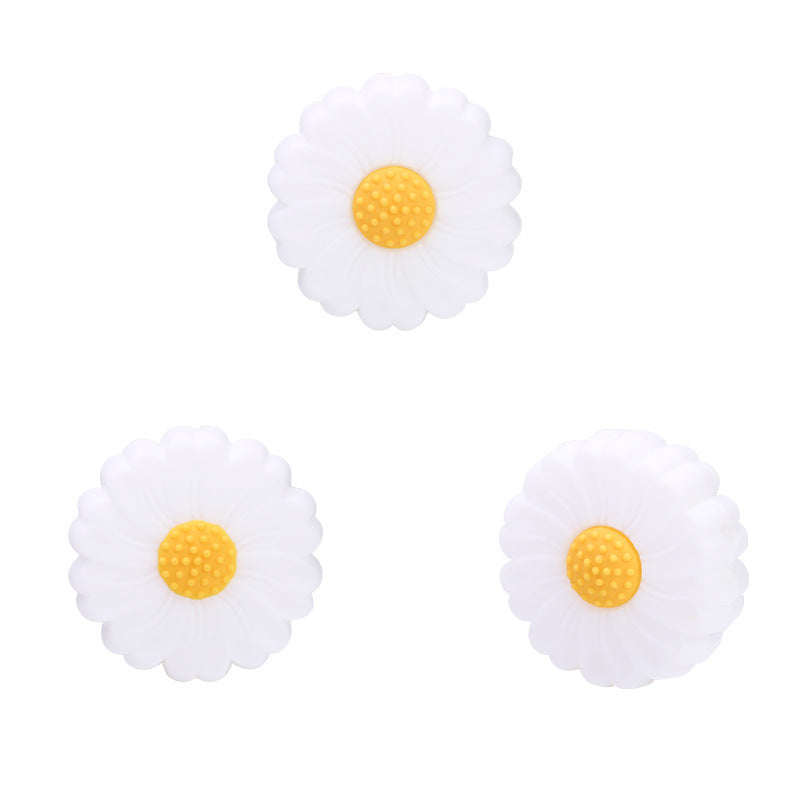 Venta al por mayor 100 piezas de cuentas de silicona de margarita de 25 mm