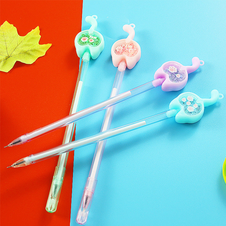 Bolígrafo de lentejuelas de gato de plástico al por mayor