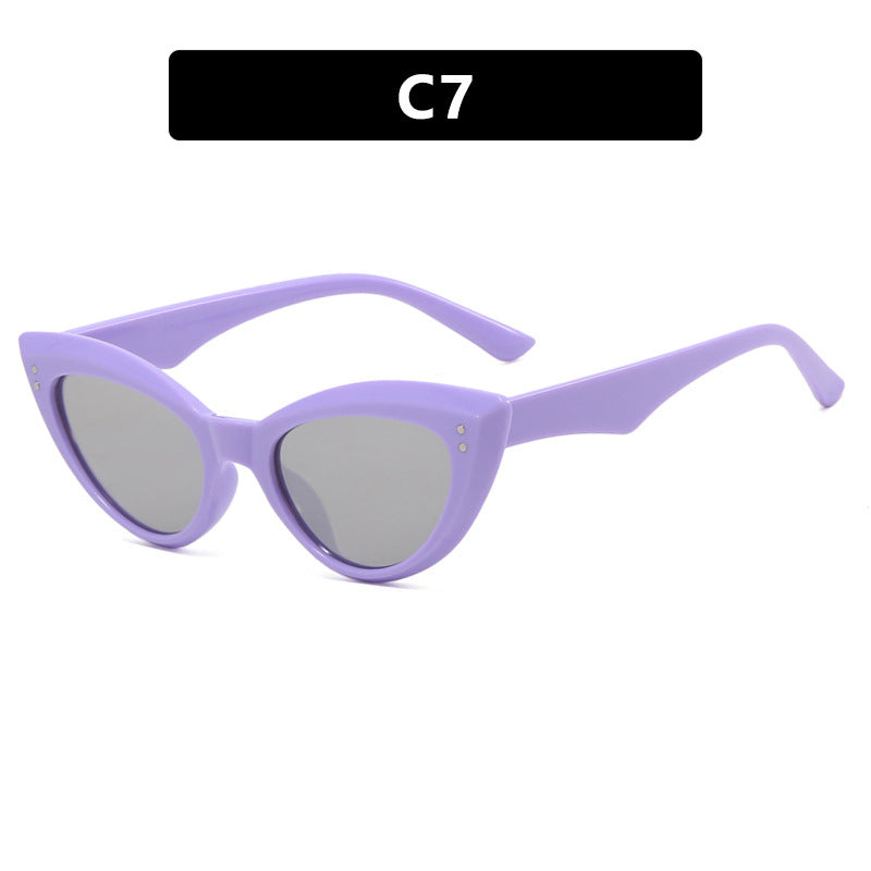 Wholesale Cat Eye Retro Rice Stud Triangle PC Sunglasses