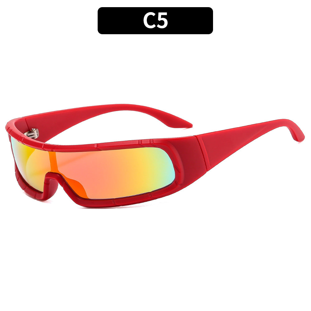 Wholesale One-piece Sports Cycling Colorful PC Sunglasses