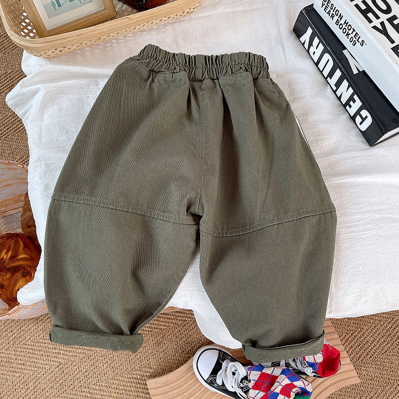 Wholesale Loose Solid Cotton Boys' Pants