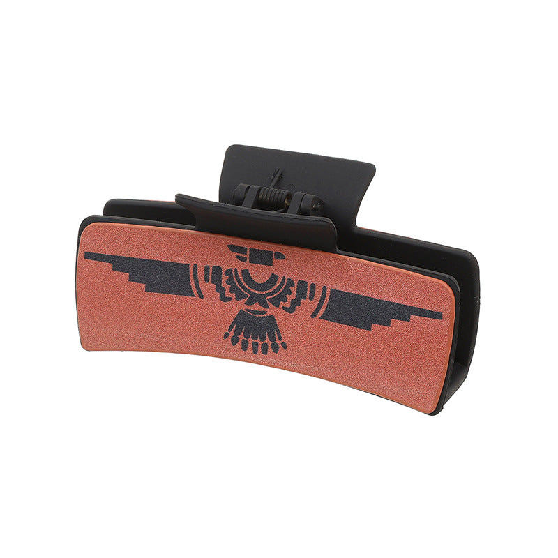 Wholesale Western Style Vintage Printed Leather Hair Clips