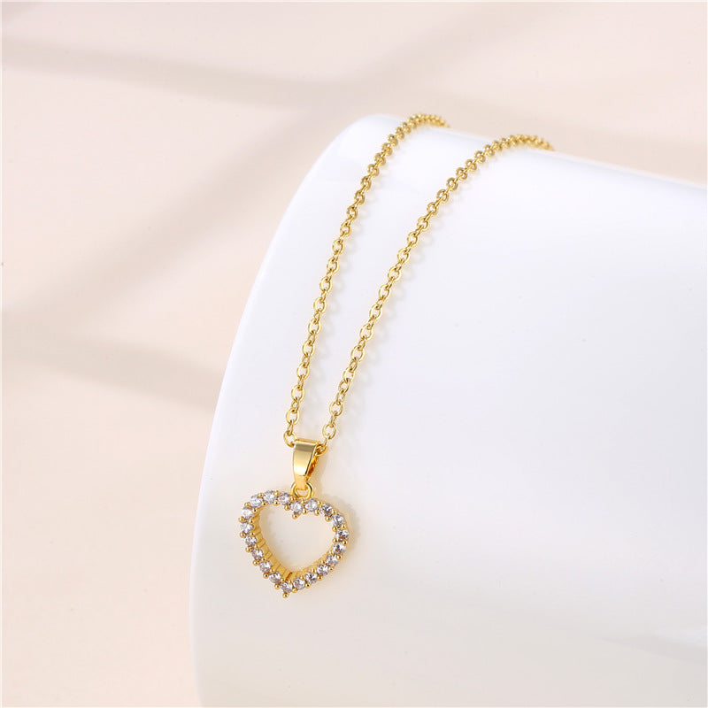 Wholesale Gold Heart Necklace Titanium Steel