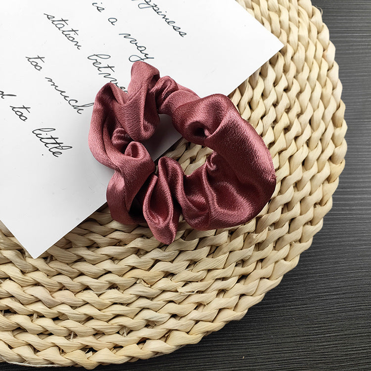 Wholesale Solid Color Satin Fabric Hair Scrunchies