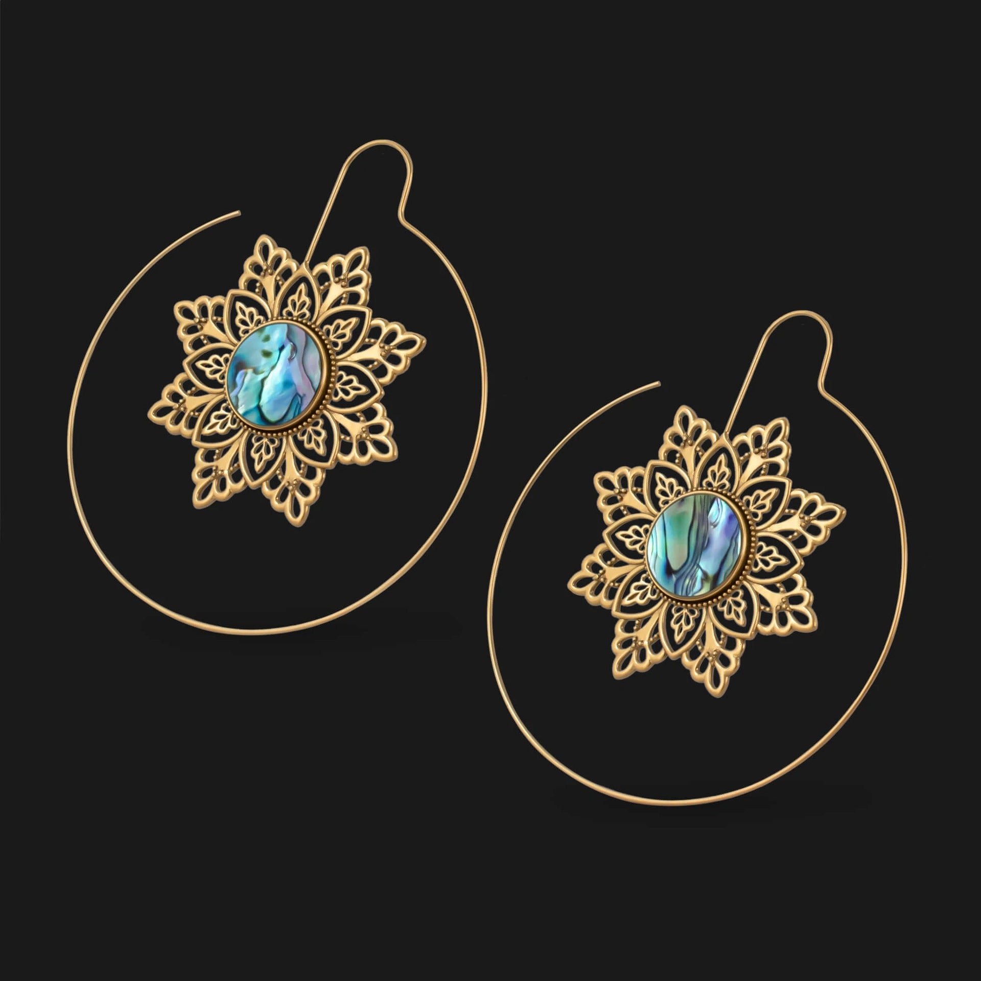 Wholesale Hollow Out Flowers  Alloy Earrings
