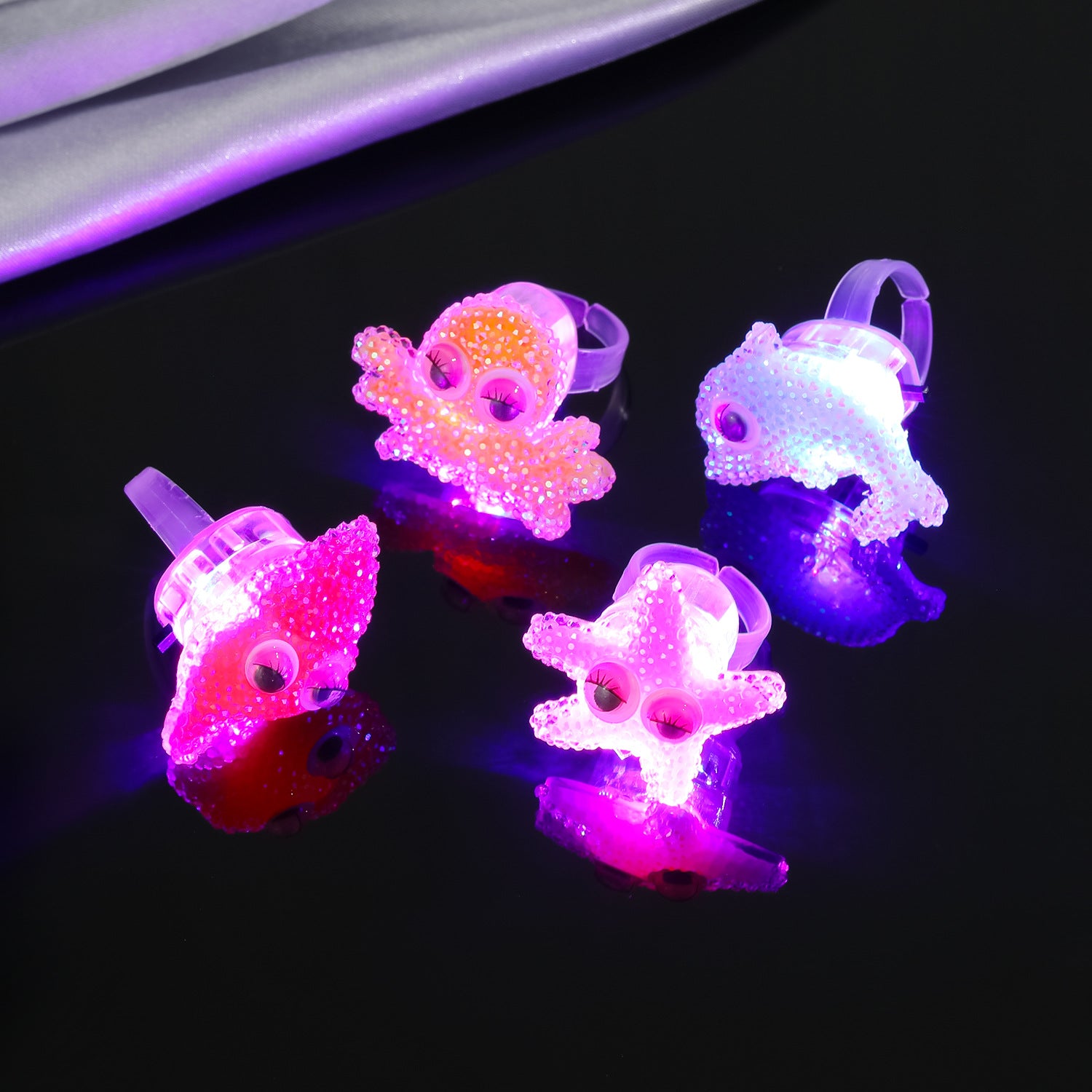 Wholesale Resin Cartoon Sea Animal Luminous Ring