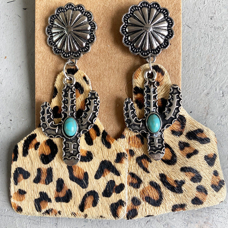 Pendientes De Cuero Animal Print al por mayor