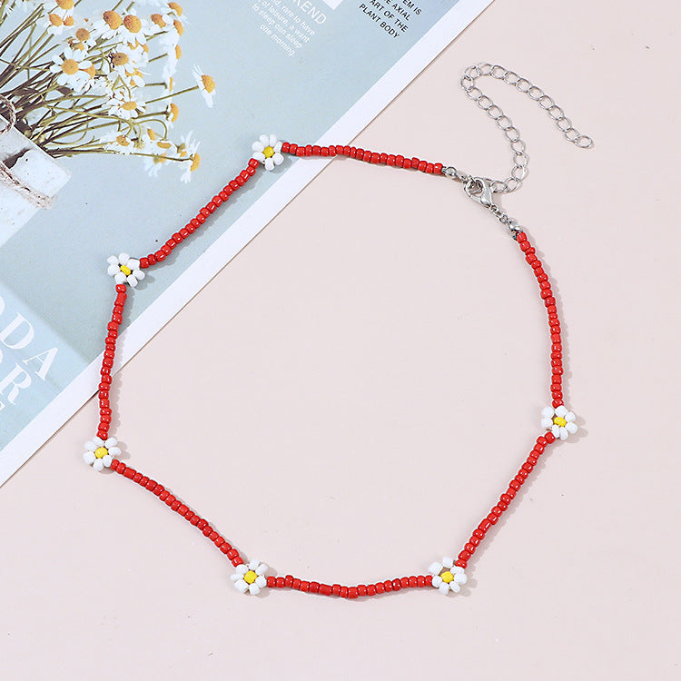 Wholesale Bohemian Daisy Rice Beads Necklaces