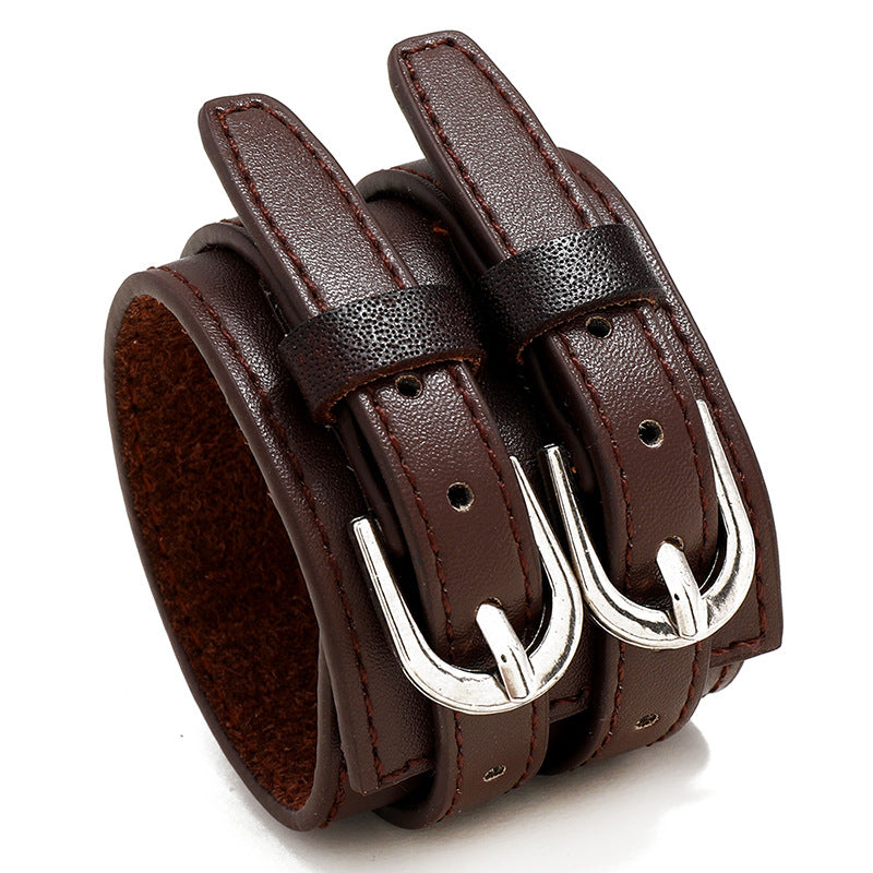 Wholesale Wirepunk Men's Leather Bracelet