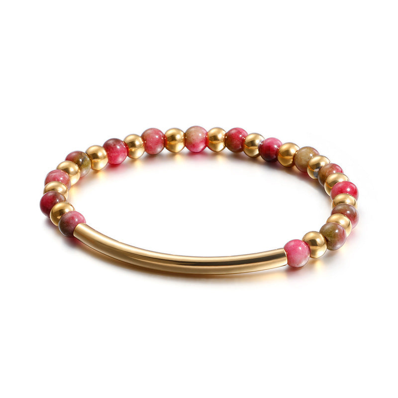 Wholesale Multicolor Turquoise Beads Stainless Steel Bracelet