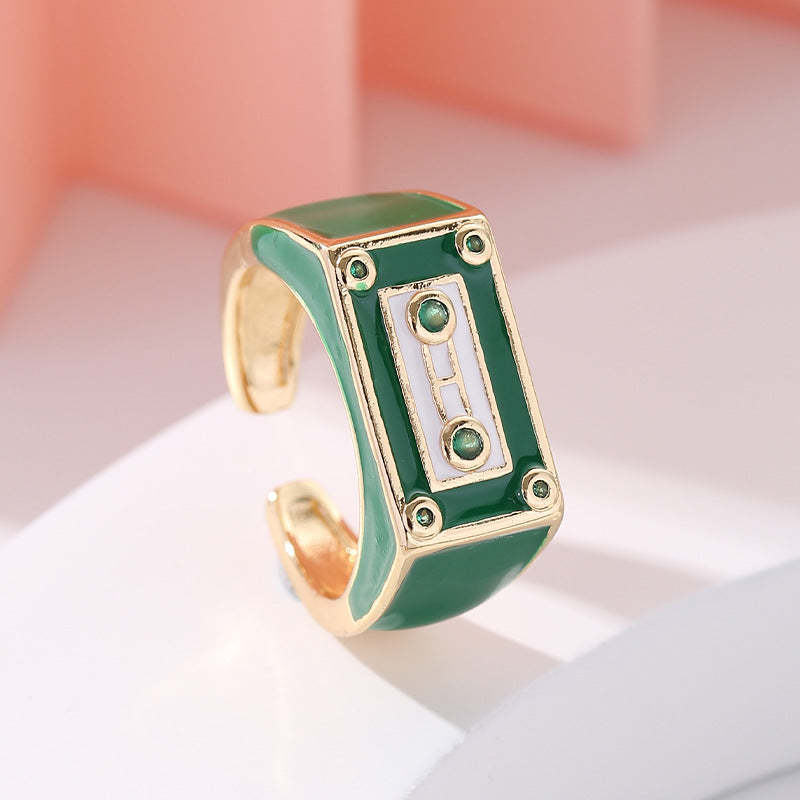 Wholesale Drip Radio Gold Plated  Adjustable Alloy Rings