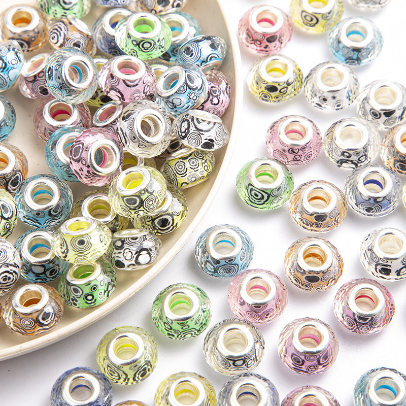 Al por mayor 10-200pcs/paquete de resina cortada de resina de la cara de anacardos antecedentes de la pulsera del patrón de flores