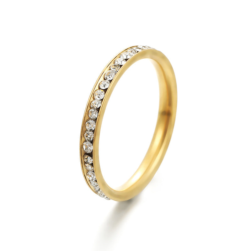 Anillo de diamantes de acero de titanio al por mayor