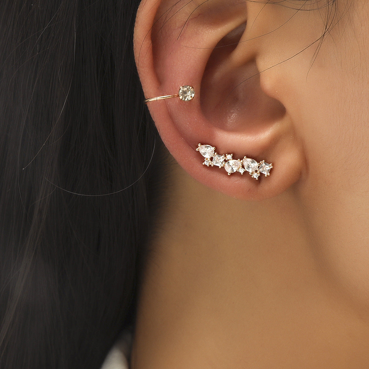 Wholesale Star Flower Alloy Stud Earrings Set