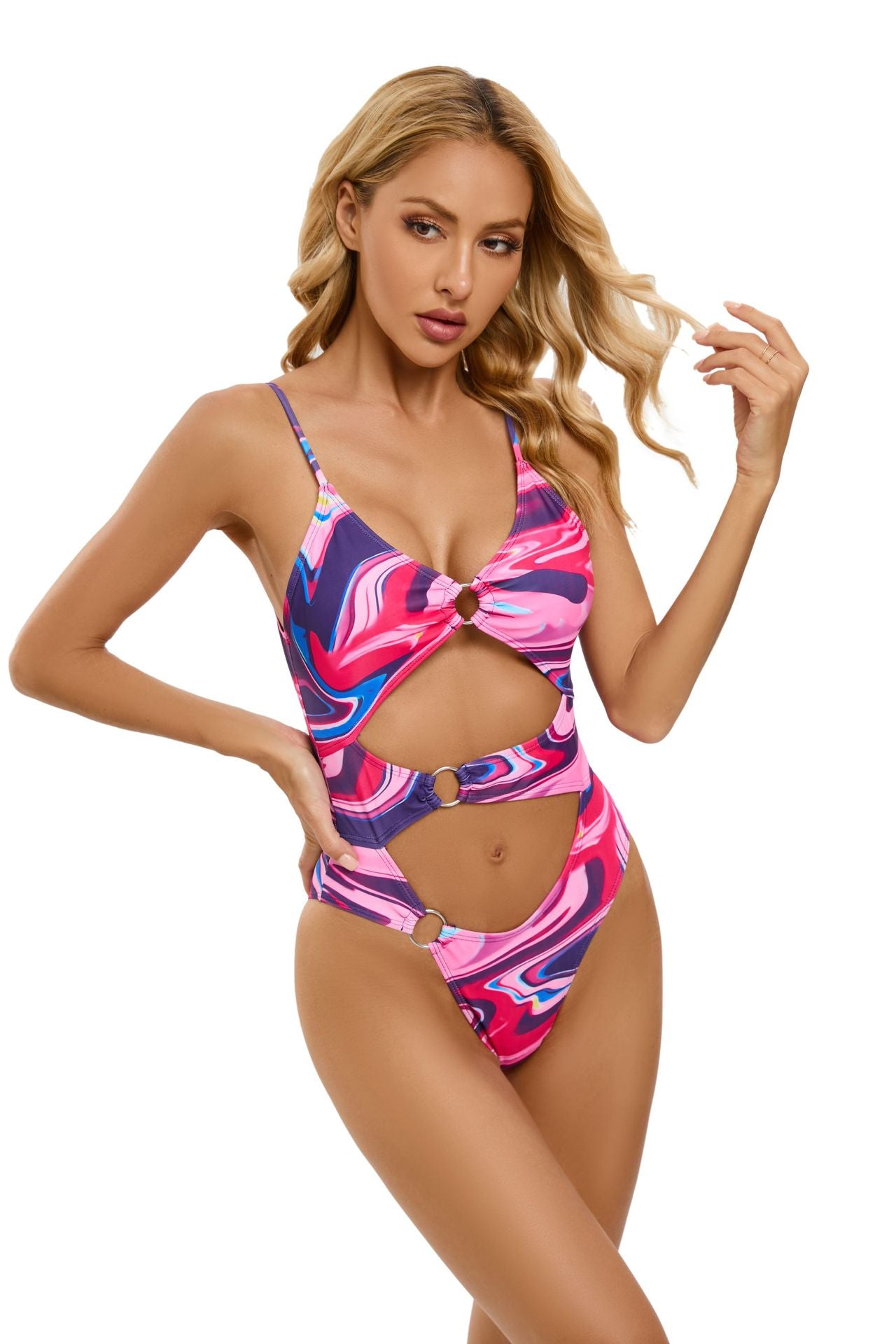 Wholesale Printed Sexy One Piece Polyester Swimwear