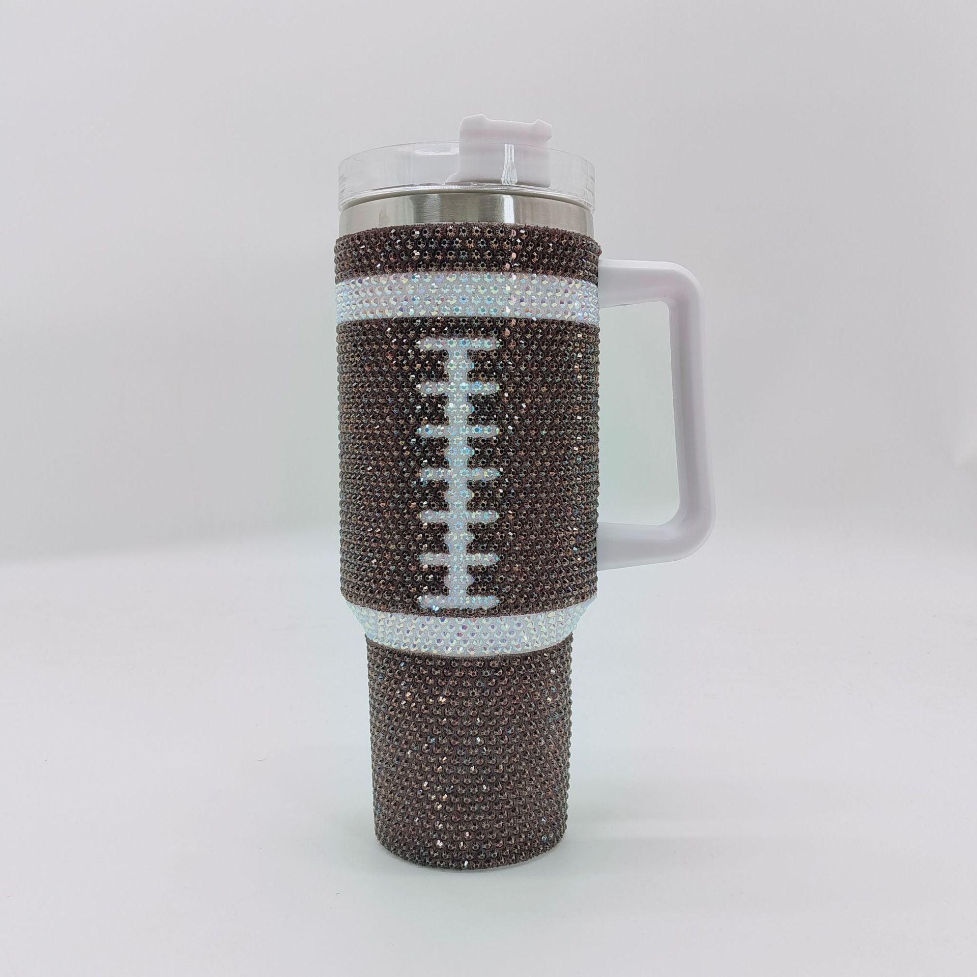 Wholesale Tumbler Rubber Diamond Baseball Pattern Stainless Steel Large Capacity Ice Bullies Cup