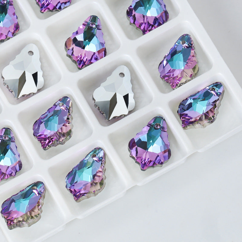 Al por mayor 12 piezas/paquete de 11 × 16 mm de mapas de arce de cristal cuentas de colgante