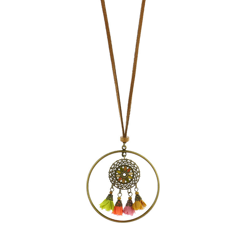 Wholesale Vintage Flower Alloy Earrings Necklaces Set