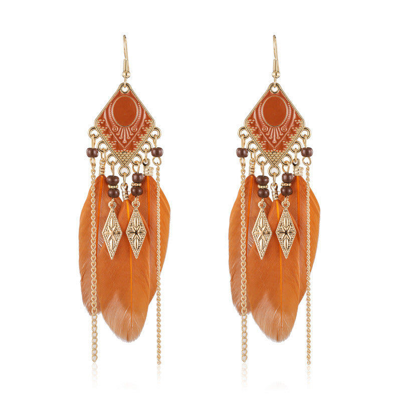 Wholesale Vintage Feathers Alloy Earrings