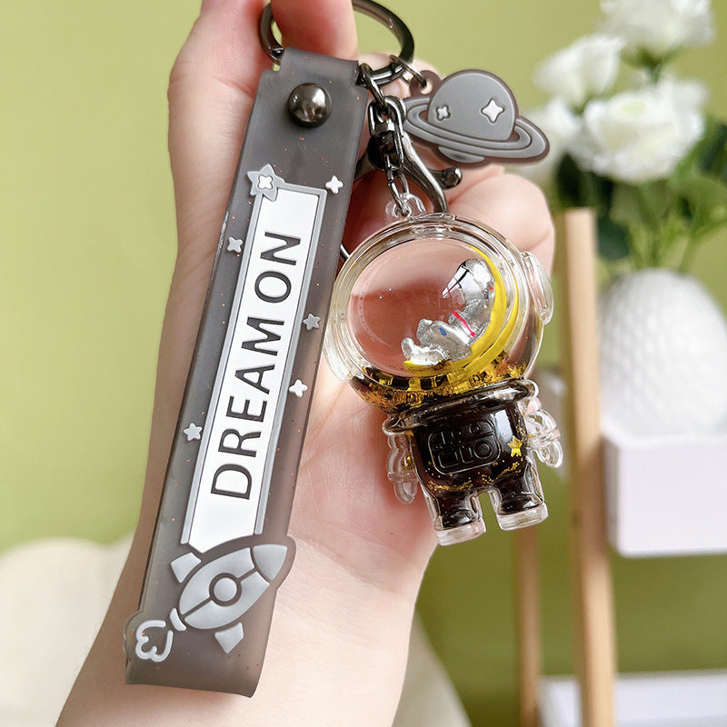 Wholesale Acrylic Creative Oil Floating Astronaut Keychain