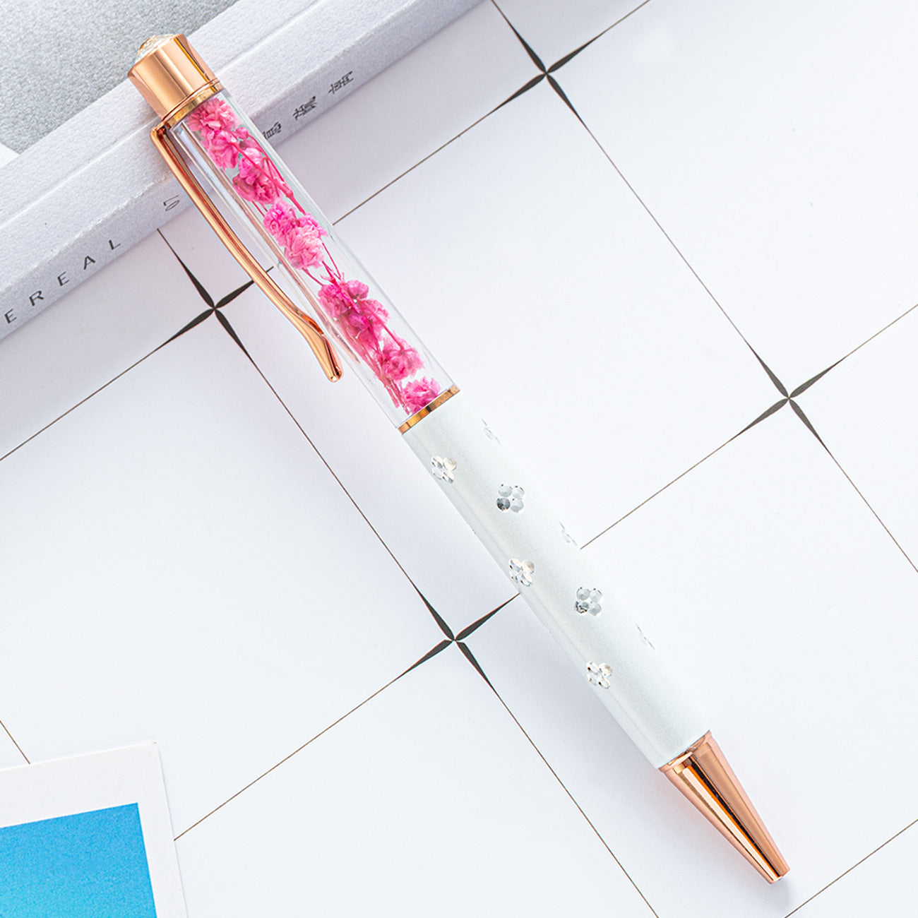 Wholesale Plastic Dry Flower Ballpoint Pen