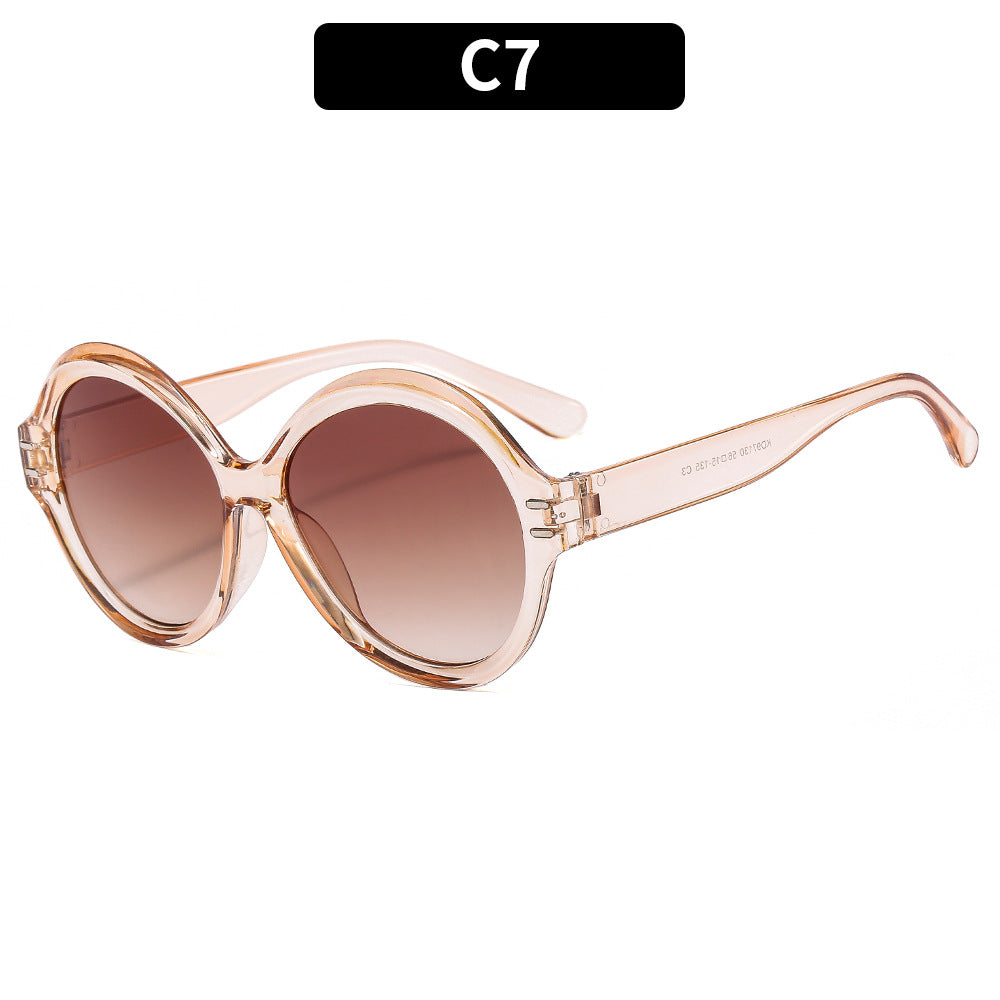 Wholesale Round Frame Pink PC Sunglasses