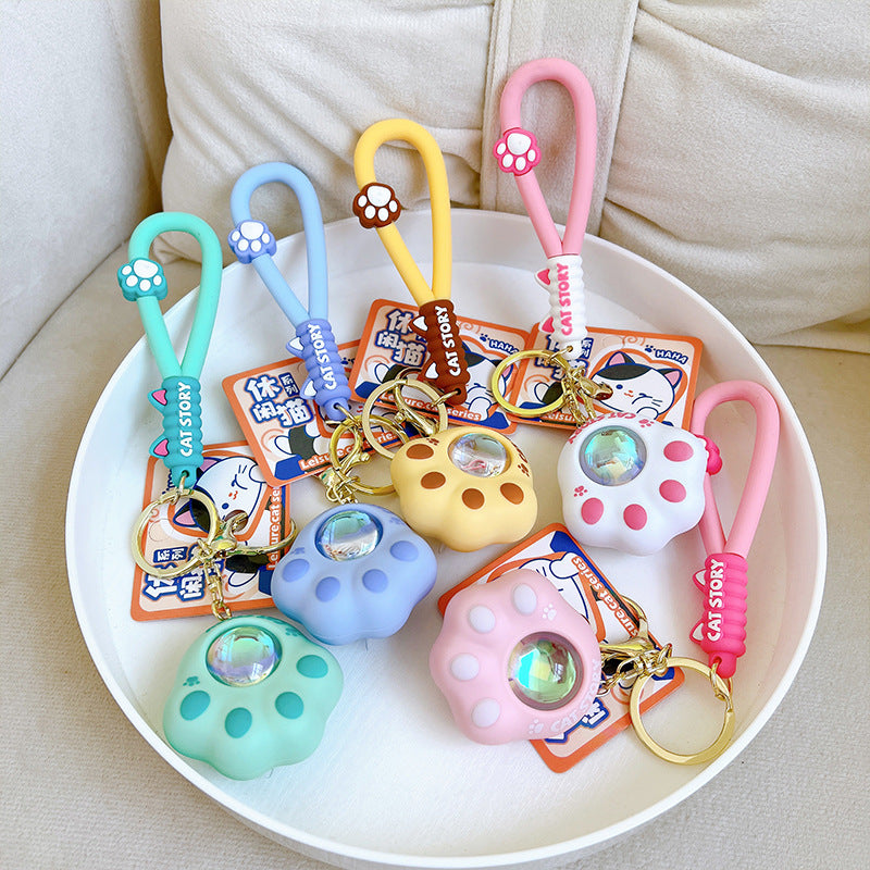 Wholesale Cat Claw Sunset Light PVC Creative Keychain