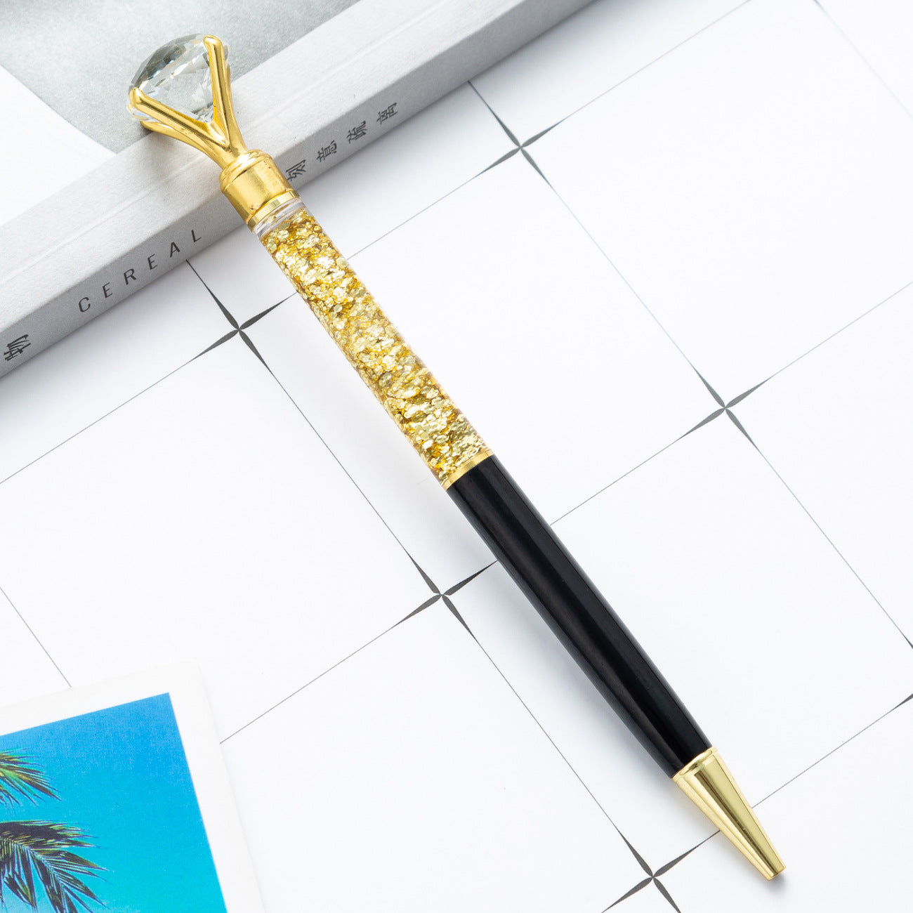 Wholesale Big Diamond Quicksand Metal Ballpoint Pen