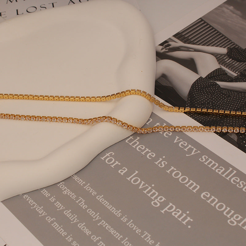 Wholesale Zircon Full Diamond Copper Necklaces